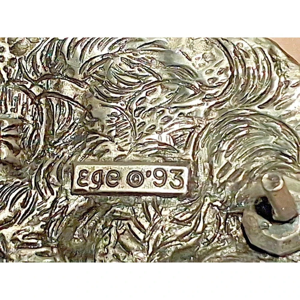 Vintage‎ EGE Metal Western Rodeo Belt Buckle 1992 Made In USA